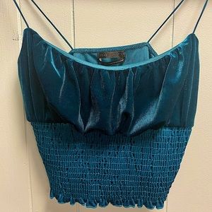 🌈Urban Outfitters🌈 turquoise velvet crop top